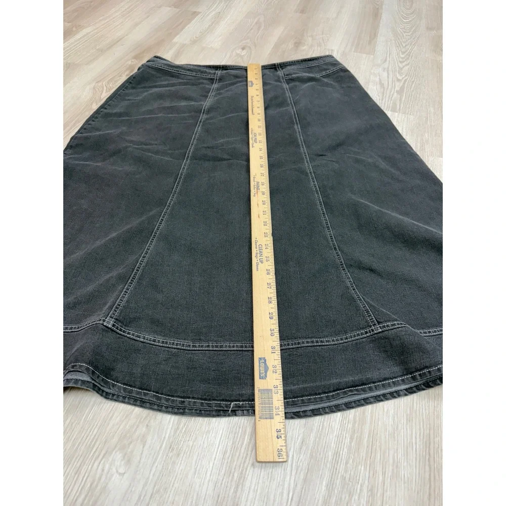 Cato Woman Gray Denim Midi Skirt Plus Size 20W Paneled A-Line Contrast Stitch